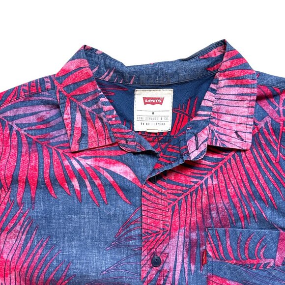 Levi's Blue and Red Leaf Print Button Down‎ - Picture 2 of 3